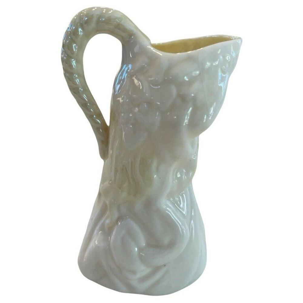 Vintage Beleek Irish Parian China 4.5” Tall Girl Pitcher